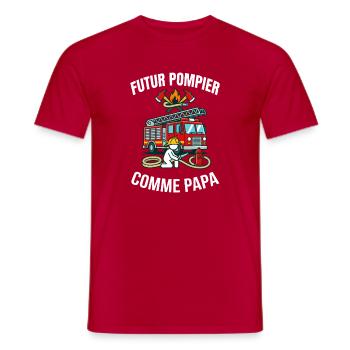 Futur Pompier Comme Papa Cadeau Enfant - T-shirt homme - rouge - Devant - AI Model Male 178 dark (178cm)