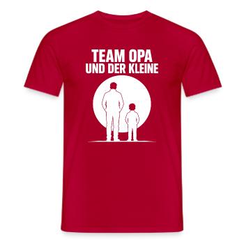 Team Opa und der Kleine – Familien Silhouette Art - Männer T-Shirt - Rot - Vorne - AI Model Male 178 dark (178cm)