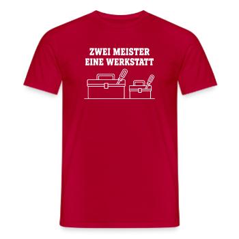 Zwei Meister eine Werkstatt – Handwerker Design - Männer T-Shirt - Rot - Vorne - AI Model Male 178 dark (178cm)