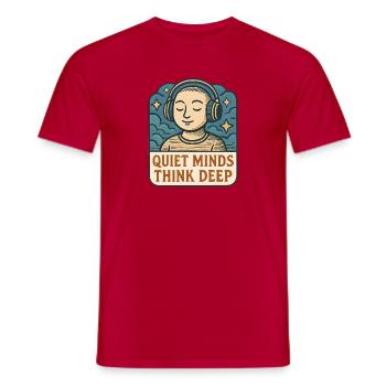 Quiet thoughts deep thinking - Men's T-Shirt - red - Front - AI Model Male 178 dark (178cm)