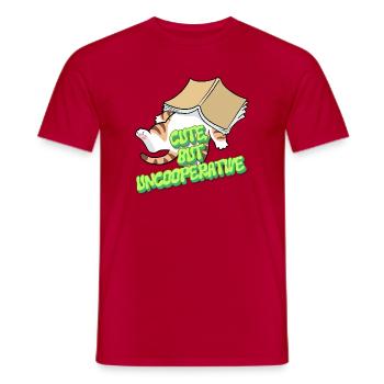 Cute But Uncooperative Cat - Men's T-Shirt - red - Front - AI Model Male 178 dark (178cm)