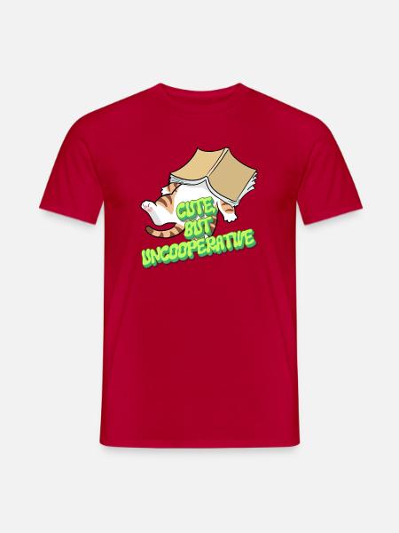 Süße, aber unkooperative Katze - Männer T-Shirt - Rot