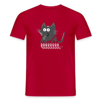 Gray Cat Cartoon Humming Noise - Men's T-Shirt - red - Front - AI Model Male 178 dark (178cm)