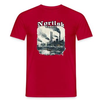 Norilsk Industrie fondée en 1935 - T-shirt homme - rouge - Devant - AI Model Male 178 dark (178cm)