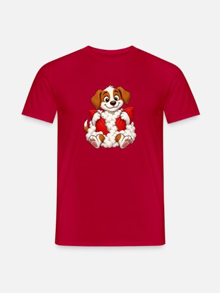 Schuldbewusstes Welpenkissen-Explosion - Männer T-Shirt - Rot