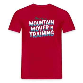 Mountain Mover en formation à la foi chrétienne - T-shirt homme - rouge - Devant - AI Model Male 178 dark (178cm)