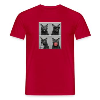 Chats Havana Cat - T-shirt homme - rouge - Devant - AI Model Male 178 dark (178cm)