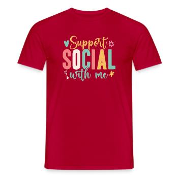 Citation d’un travailleur social : Support with Me Social Work - T-shirt homme - rouge - Devant - AI Model Male 178 dark (178cm)
