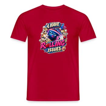 I Have Rolling Issues Bowling Ball Comic Saying - Men's T-Shirt - red - Front - AI Model Male 178 dark (178cm)