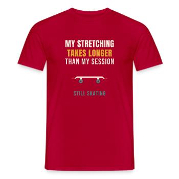 Skateboard : mes étirements prennent plus de temps que mon SEST - T-shirt homme - rouge - Devant - AI Model Male 178 dark (178cm)