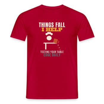 Cat Stuff, Autumn, Help, Funny Cats, Besi - Men's T-Shirt - red - Front - AI Model Male 178 dark (178cm)