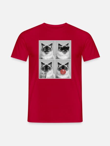 Katzen Himalaya Katze - Männer T-Shirt - Rot