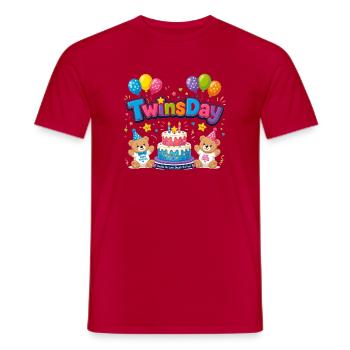 Zwillingstag Gemini-Geburtstag - Männer T-Shirt - Rot - Vorne - AI Model Male 178 dark (178cm)