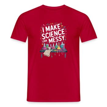 Je fais passer la science pour un humour chimique désordonné en disant - T-shirt homme - rouge - Devant - AI Model Male 178 dark (178cm)