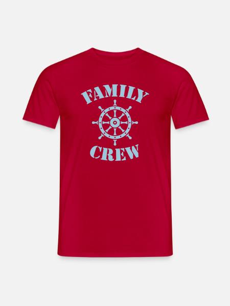 Family Crew (Steuerrad / Schiffscrew / Sky Blue) - Männer T-Shirt - Rot