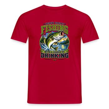 Angeln am Wochenende: Drink-Garantie - Männer T-Shirt - Rot - Vorne - AI Model Male 178 dark (178cm)