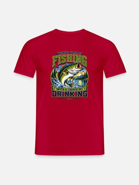 Angeln am Wochenende: Drink-Garantie - Männer T-Shirt - Rot