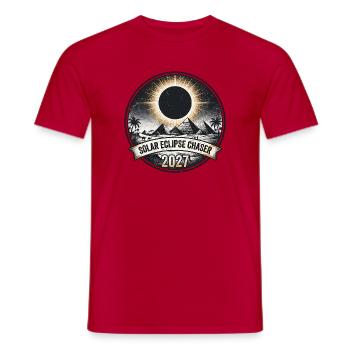 Sonnenfinsternisjäger 2027 - Männer T-Shirt - Rot - Vorne - AI Model Male 178 dark (178cm)