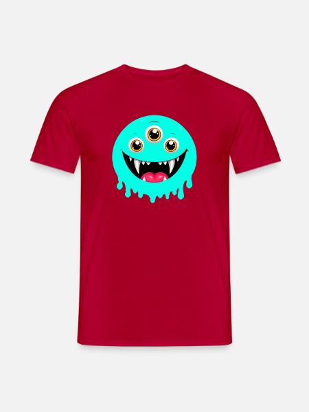 Dreiaugiges schmelzendes Monster - Männer T-Shirt - Rot