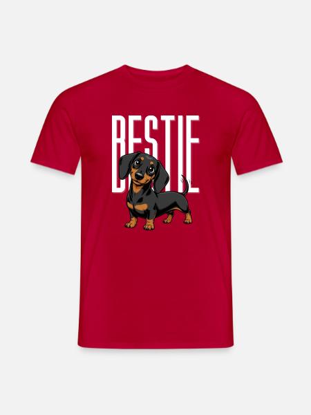 Dackel Bestie - Männer T-Shirt - Rot