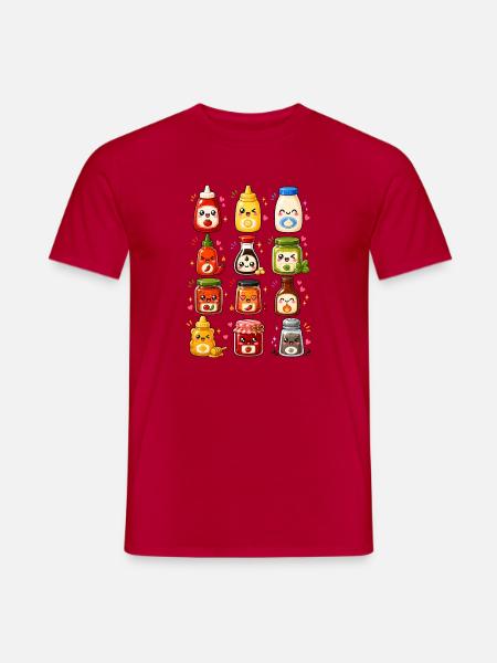 Kawaii Saucen | Würzen & Kochen - Männer T-Shirt - Rot