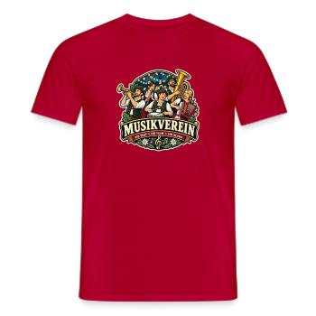 Musikverein – Ein Takt ein Team ein Klang - Männer T-Shirt - Rot - Vorne - AI Model Male 178 dark (178cm)