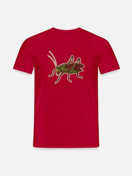 Warzenbeißer Linolschnitt - Männer T-Shirt - Rot