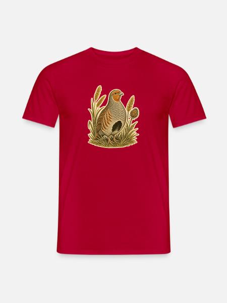 Rebhuhn im Feld - Männer T-Shirt - Rot
