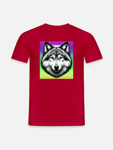 Wolf - Männer T-Shirt - Rot