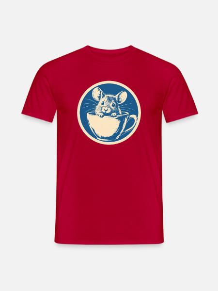 Maus in der Teetasse - Männer T-Shirt - Rot