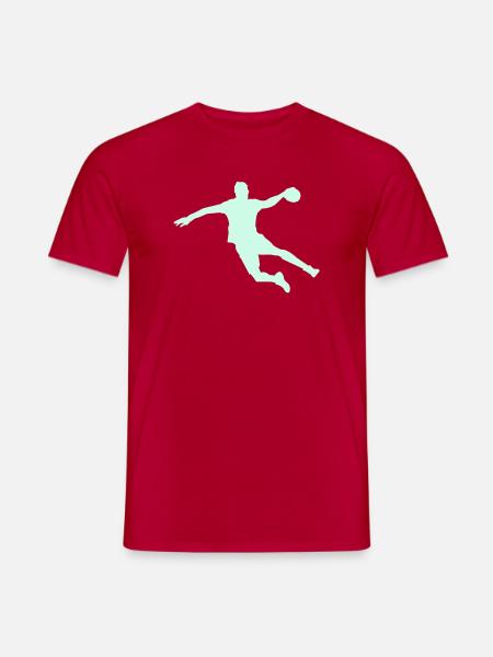 Handball Silhouette - Männer T-Shirt - Rot