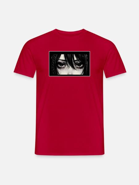 Gothic Augenblick im Schwarzweiß - Männer T-Shirt - Rot