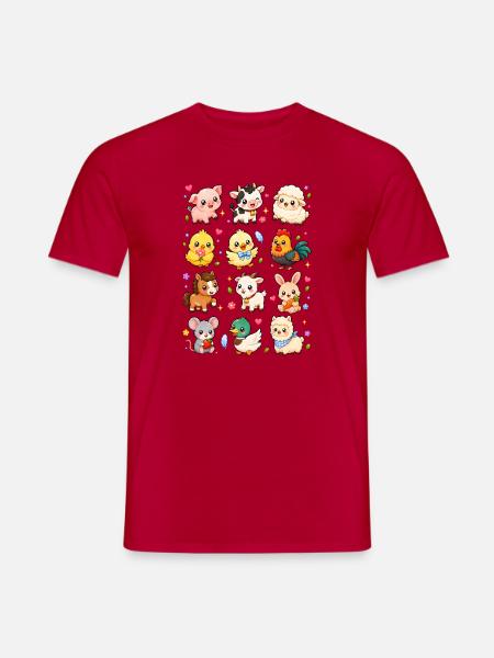 Kawaii Bauernhoftiere | Hof & Landliebe - Männer T-Shirt - Rot
