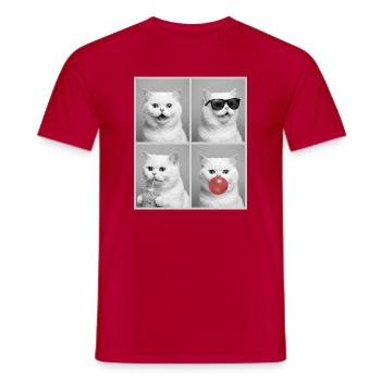 Katzen Perser Katze - Männer T-Shirt - Rot - Vorne - AI Model Male 178 dark (178cm)