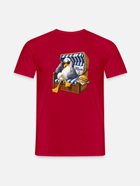 Strandvogel im Strandkorb - Männer T-Shirt - Rot