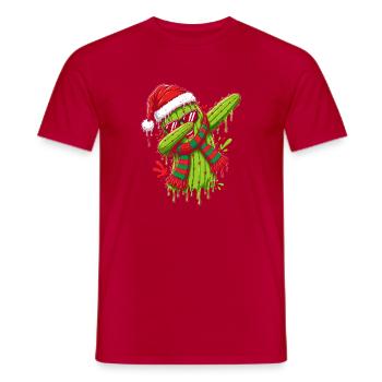 Kaktus Weihnachten Glow - Männer T-Shirt - Rot - Vorne - AI Model Male 178 dark (178cm)