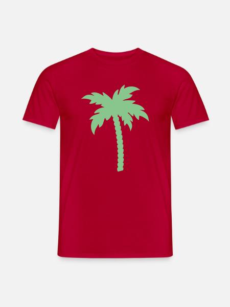 Palme Silhouette  - Männer T-Shirt - Rot