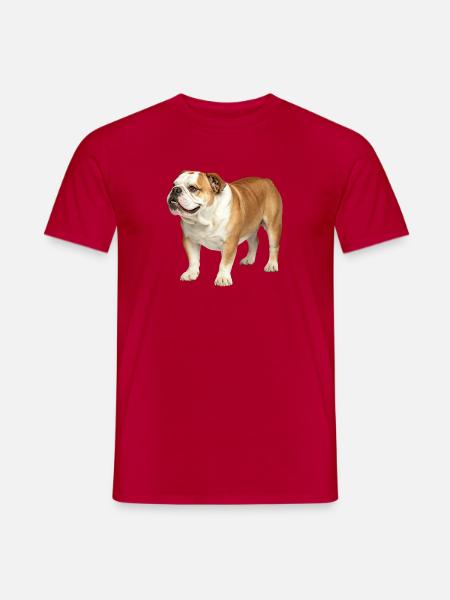 Profil des English Bulldog-Hundes - Männer T-Shirt - Rot