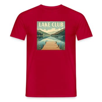 Lake Club – Slow Days Still Water - Männer T-Shirt - Rot - Vorne - AI Model Male 178 dark (178cm)