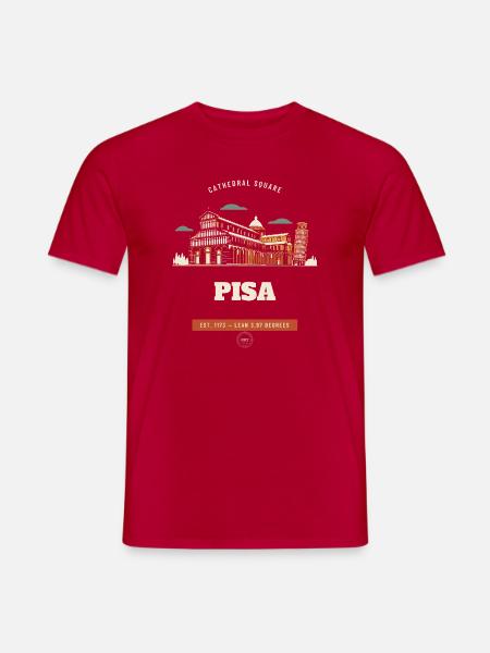 Pisa Schiefer Turm Retro-Reiseemblem - Männer T-Shirt - Rot