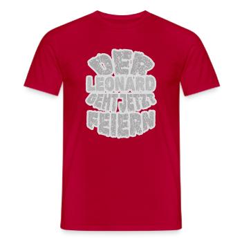 Party Leonard - Männer T-Shirt - Rot - Vorne - AI Model Male 178 dark (178cm)
