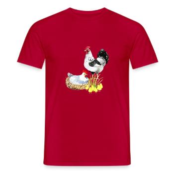 Huhn Hühner Geflügel Landwirt Ei Haustier - Männer T-Shirt - Rot - Vorne - AI Model Male 178 dark (178cm)