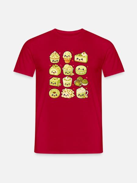 Kawaii Pistazie | Desserts & Süßes - Männer T-Shirt - Rot