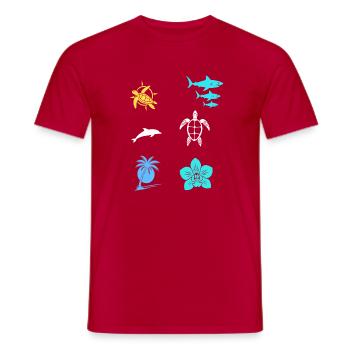 Tropische Südsee Urlaub  - Männer T-Shirt - Rot - Vorne - AI Model Male 178 dark (178cm)