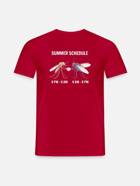 Mücke Fliege Summer Schedule Mückenstich Mücken - Männer T-Shirt - Rot