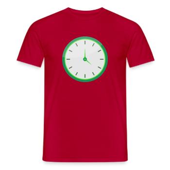 Uhr - Männer T-Shirt - Rot - Vorne - AI Model Male 178 dark (178cm)