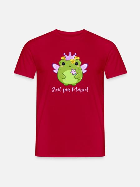 Zeit für Magie Frosch als Fee mit Zauberstab  - Männer T-Shirt - Rot