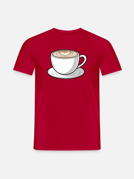 Latte Heart Cup Kunst - Männer T-Shirt - Rot