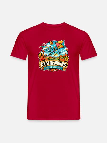 Drachenwind – Raus und hoch hinaus - Männer T-Shirt - Rot