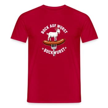 Bock Auf Wurst Bockwurst Ziege Grillfan Wortspiel - Männer T-Shirt - Rot - Vorne - AI Model Male 178 dark (178cm)
